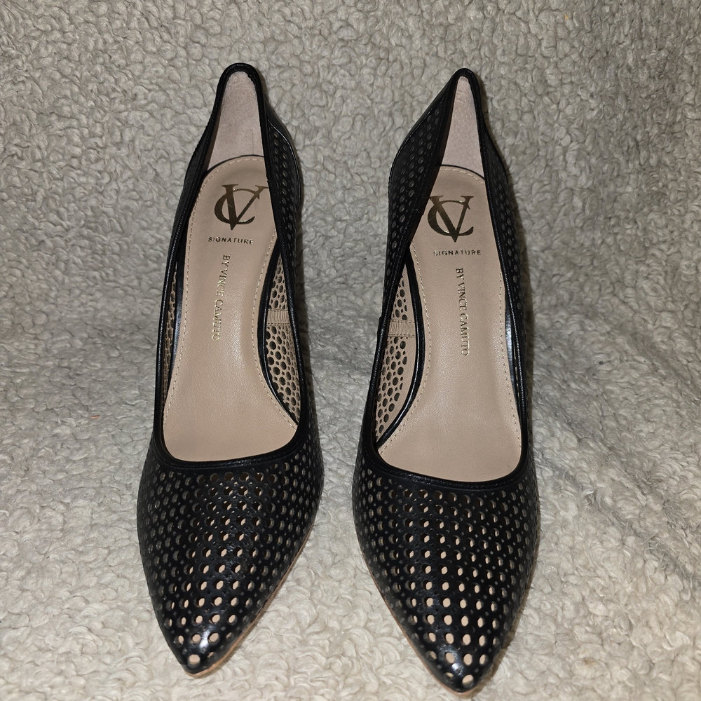 Vince Camuto Black Perforated Pumps Size 10 Never Worn